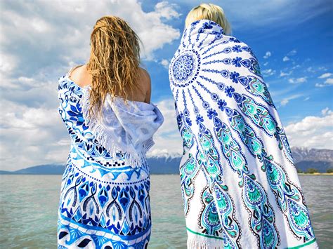 Browse tons of unique designs or create your own personalized beach towel with text and images. Bohemian Round Beach Towel With A Green Pattern - Gypsy Branco