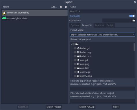 Exporting Projects — Godot Engine Stable Documentation In English
