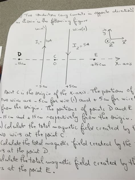 Solved Two Conductors Carry Currents In Opposite Direction