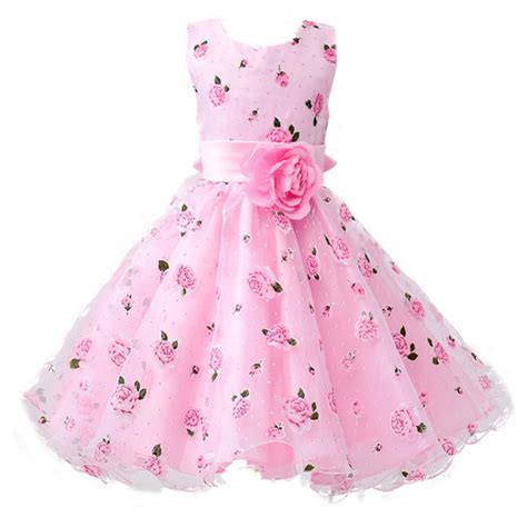 New Girls Cotton Sleeveless Princess Dress With Flower For Children