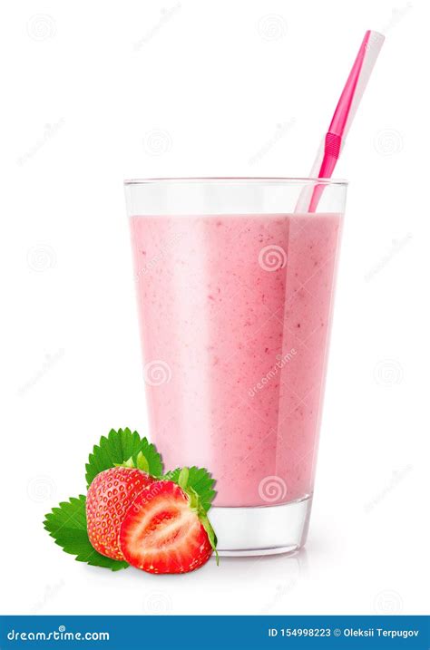 Strawberry Smoothie In Glass Stock Image Image Of Diet Milkshake 154998223