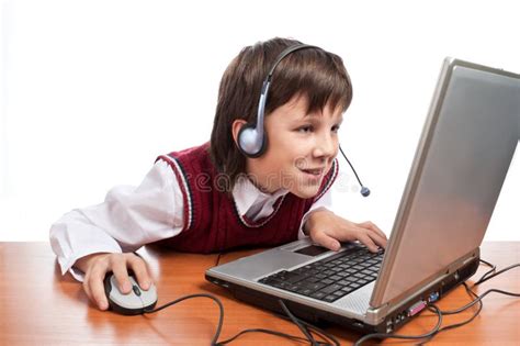 Computer Boy Stock Photo Image Of Schoolboy Attention 16728796