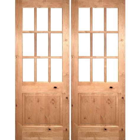 Krosswood Doors 72 In X 96 In Craftsman Knotty Alder 9 Lite Clear