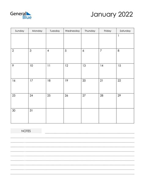 January 2022 Calendar Pdf Word Excel