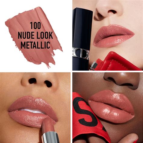 Dior Rouge Dior Metallic Finish Lipstick In 100 Nude Look Lipstick