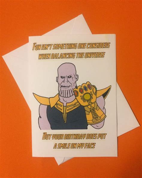 Thanos Marvel Birthday Greetings Card The Avengers Infinity War