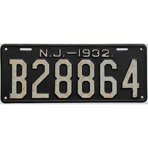 1932 New Jersey B28864 Vintage Nj License Plates