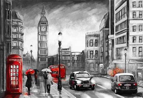 Londra Çizimi 3d Duvar Kağıdı