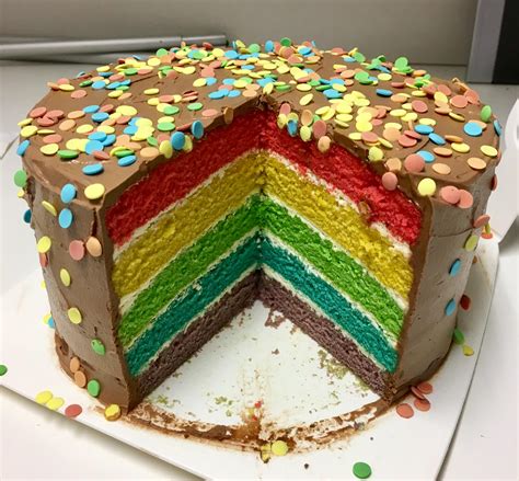 Homemade Birthday Rainbow Cake Food
