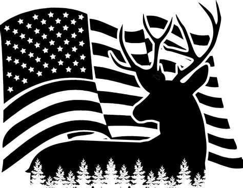 Buck Deer Forest American Flag Waving Decal T For Etsy