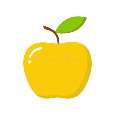 Gold Apple Icon Flat Illustration Of Gold Apple Vector Icon For Web