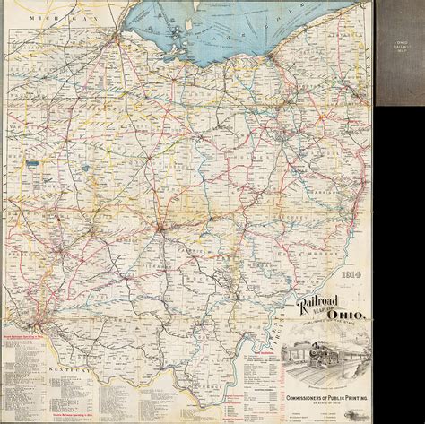 Railroad Map Of Ohio Published By The State Columbus Oh Painting By