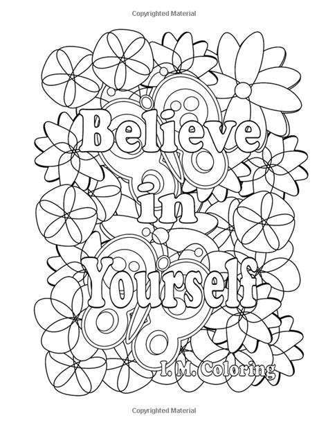 Believe In Yourself An Adult Coloring Book Featuring Positive