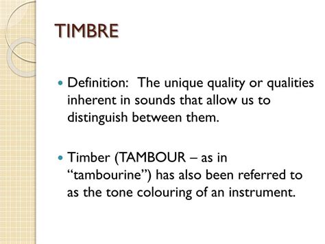 For example, timbre is what, with a little practice, people use to distinguish the saxophone from the trumpet in a jazz group, even. PPT - ELEMENTS OF MUSIC PowerPoint Presentation, free download - ID:3371164