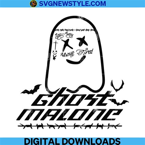 Ghost Malone Svg, Funny Halloween Svg, Halloween Ghost Svg, Cute Ghost