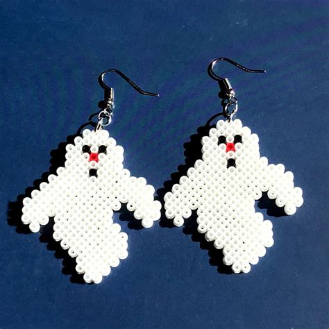 Boo Get Your Scary Ghost Earrings In Time For Halloween Perler Bead