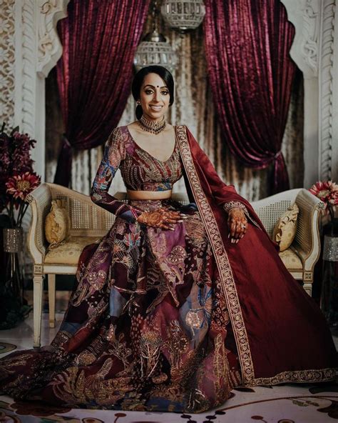 Nri Brides Spotted Wearing The Most Exquisite Bridal Lehengas Modest