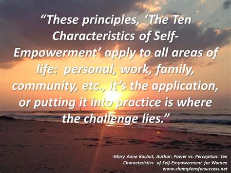 These Principles ‘the Ten Characteristics Of Self Empowerment Apply