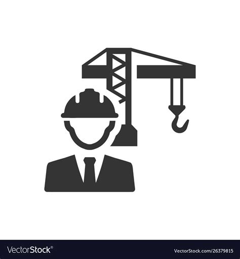 Construction Engineer Icon Royalty Free Vector Image
