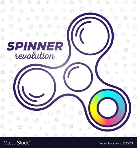 Creative Concept Of Fidget Spinner With Colorful Vector Image