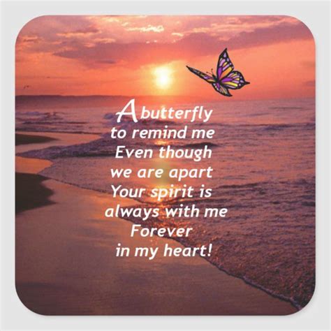 A Butterfly To Remind Me Square Sticker In 2021 Memorial