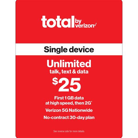 Total By Verizon Formerly Total Wireless 25 Unlimited Talk Text