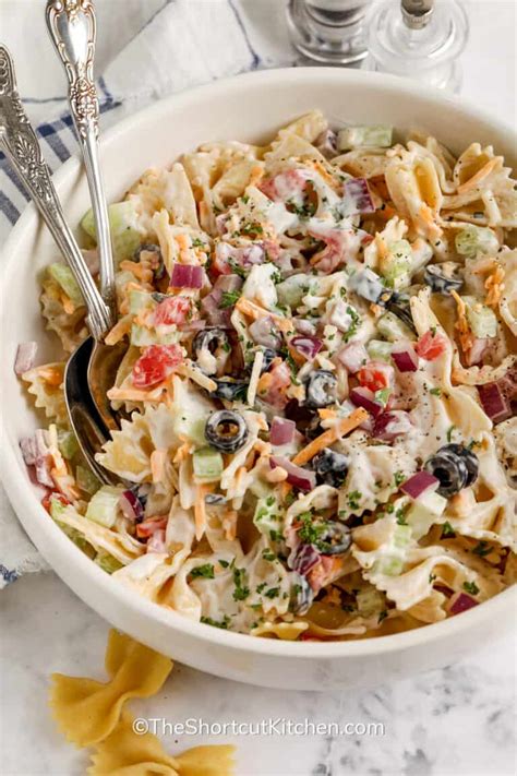 Bow Tie Pasta Salad So Creamy For Summer The Shortcut Kitchen