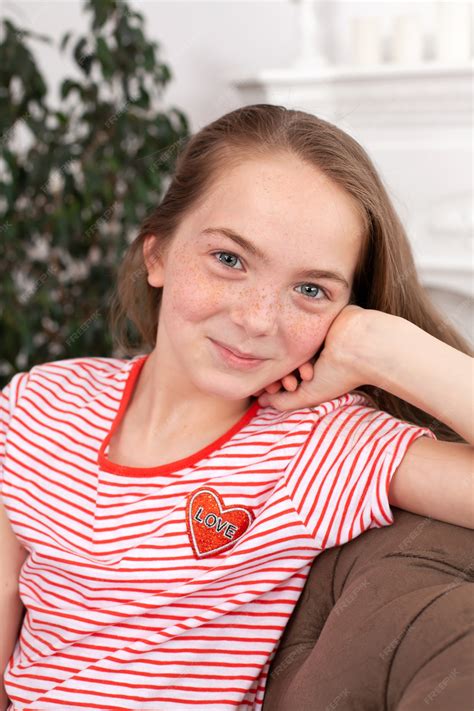 Premium Photo Portrait Of A Beautiful Redhead Teen Girl Cute Girl