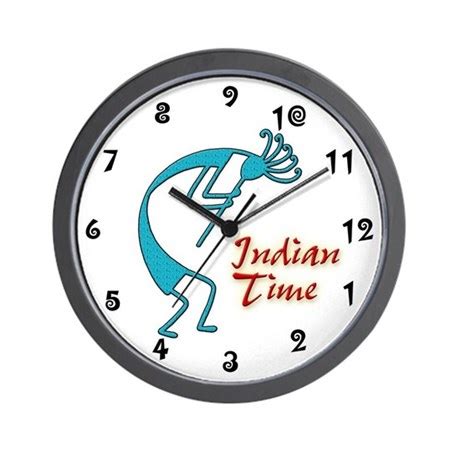 Indian Time Turquoise Wall Clock by ndnpress