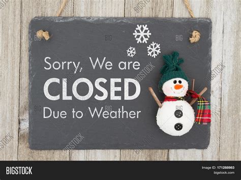 Closed Due Weather Image And Photo Free Trial Bigstock