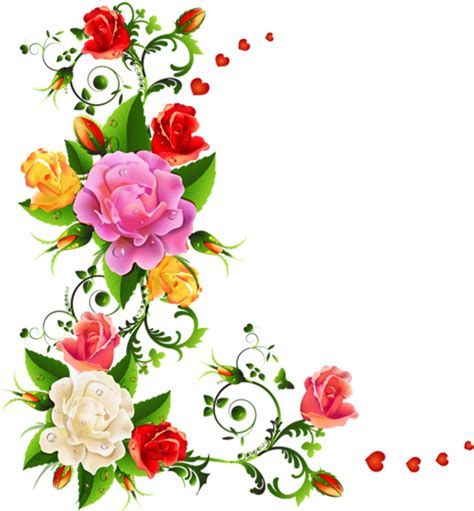 Download Transparent Marcos Con Flores Png Flower Corner Border Pngkit