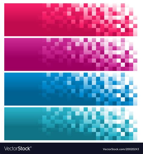 Colorful Pixel Banners Royalty Free Vector Image