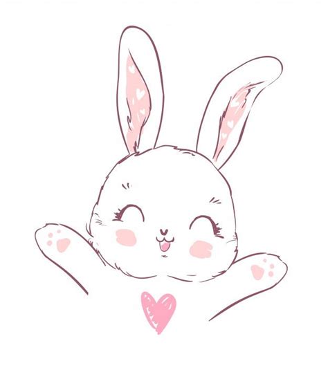 Hand Drawn Cute Cartoon Bunny Cute Bunny Cartoon Bunny Drawing