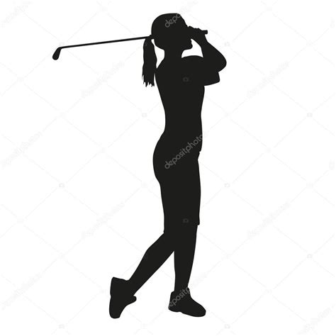 Woman Golfer Silhouette ⬇ Vector Image By © Msanca Vector Stock 82566564