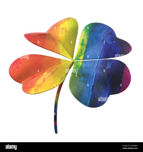 Four Leaf Clover In Rainbow Colors Stock Vector Image And Art Alamy