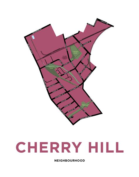 Cherry Hill Neighbourhood Map Print Jelly Brothers