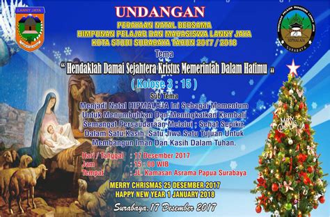 Text of format undangan natal. YKM-COM : Undangan Perayaan Natal Bersama Hipmalaja Surabaya