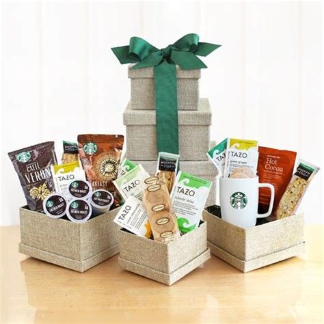 If you know anyone who loves coffee, then this coffee gift basket is for them. Starbucks Favorite Gift Tower | Coffee lover gifts, Coffee ...