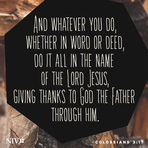 Niv Verse Of The Day Colossians 317 Colossians Giving Thanks To