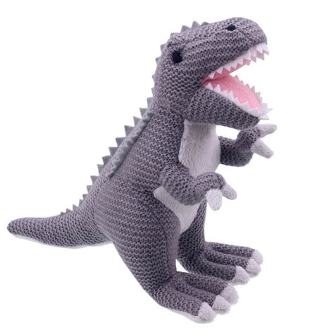 T Rex Knitted Dinosaur Soft Toy Happy Piranha