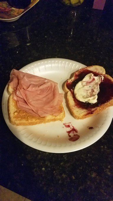 Fucked Up Looking Food On Twitter Peanut Butter And Jelly And Ham And