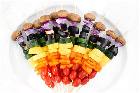 Rainbow Grilled Veggie Kabobs Veggie Kabobs Kabobs Kabob Recipes