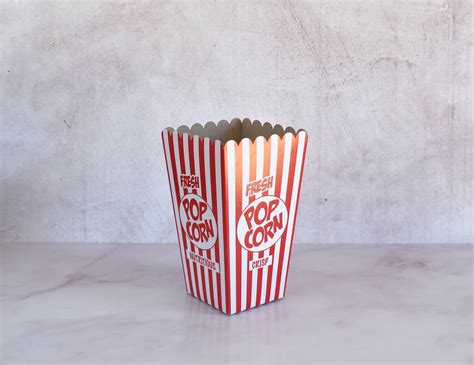 Large Popcorn Box Red And White Stripe 140 X 140 X 240 Mm Online Store
