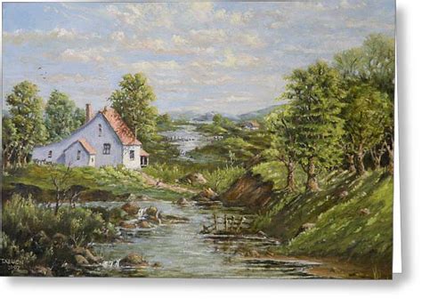 The House By The Stream Painting By Thomas Kearon