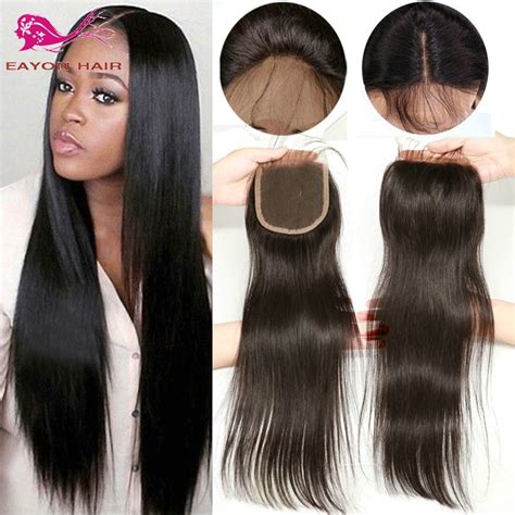 Peruvian Virgin Human Hair Lace Closure 4x4 Free Middle Three Part Full