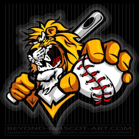 Baseball Lion Design Lion Clip Art Image In Vector Format