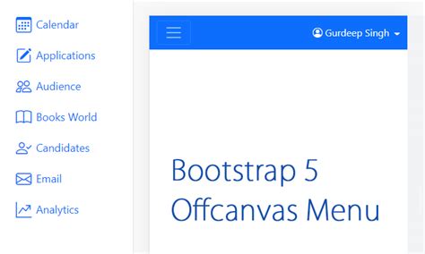 Offcanvas Menu Example With Bootstrap Markuptag My Xxx Hot Girl