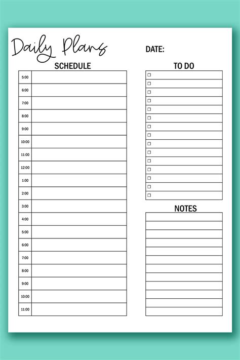 Printable Hourly Calendar Set Daily And Weekly Hourly Calendars