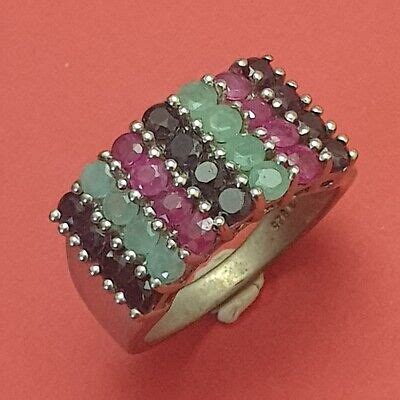 HARRY IVENS Saphir Rubin Smaragd Ring aus 925er Silber Größe 63 20 0