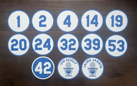 Los Angeles Dodgers Stadium Retired Numbers Photo Poster Ticket Jersey